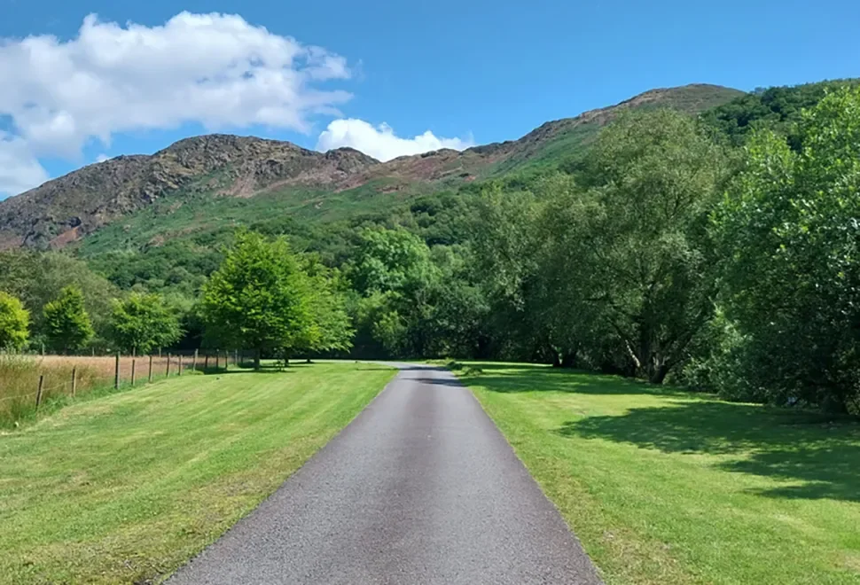 Approach through the grounds at Cae Du Campsite